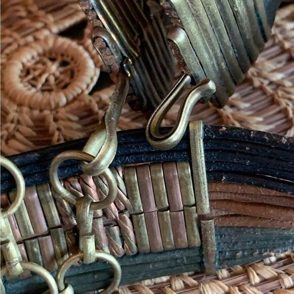 70’s Metal Leather handmade Art Deco Adjustable Statement Belt. - Picture 10 of 13